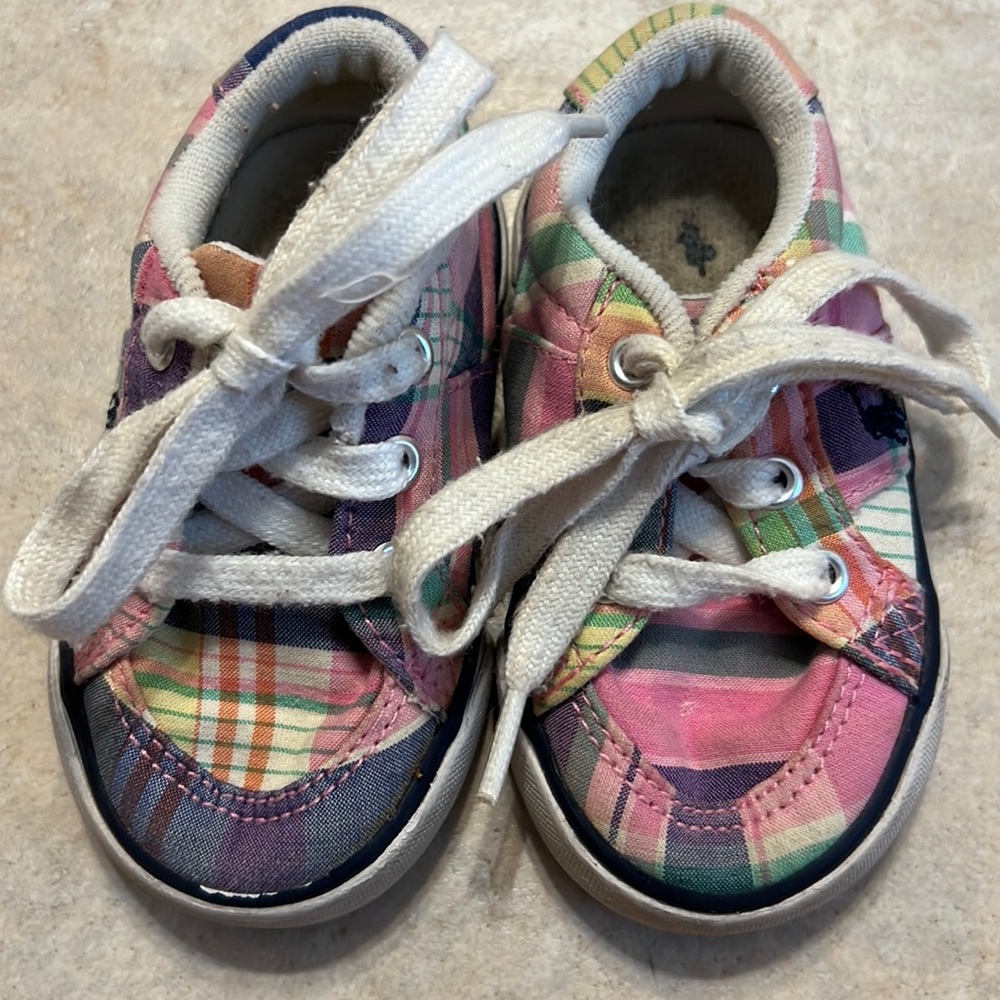 Toddler Girls Size 3 Madras Polo Shoes